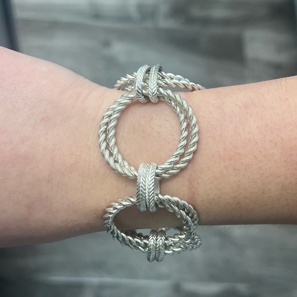 Sterling silver vintage hoop bracelet
